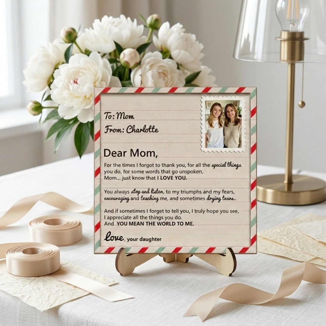 Personalized "Unspoken Words"  2-Layered Wooden Plaque - Custom Mother’s Day Gift For Mom