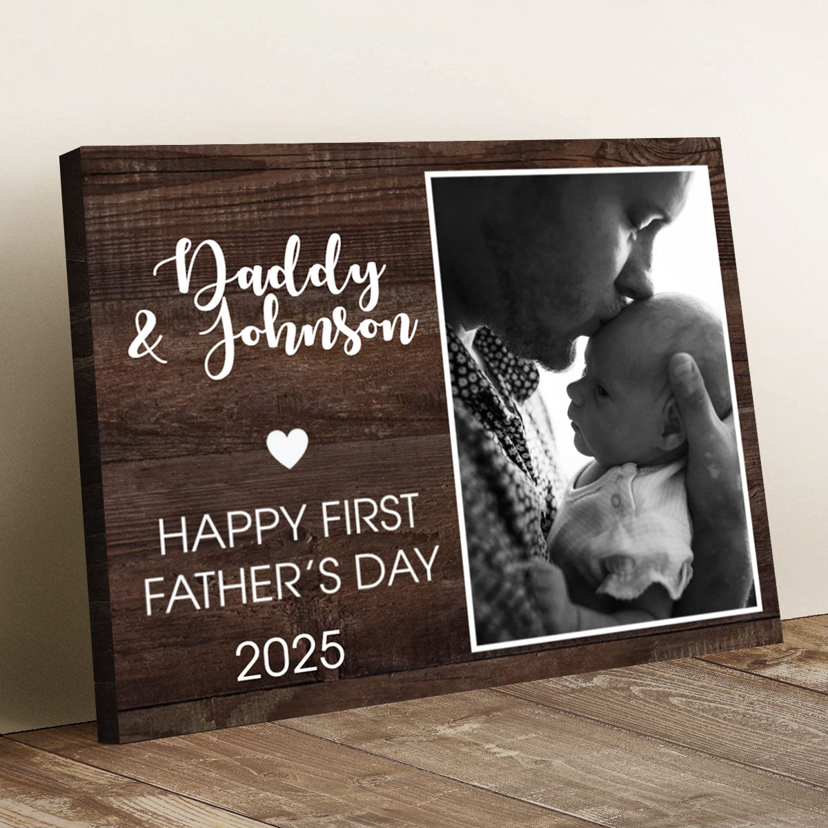 Personalized First Father’s Day Canvas / Poster - Custom Photo Gift for New Dads