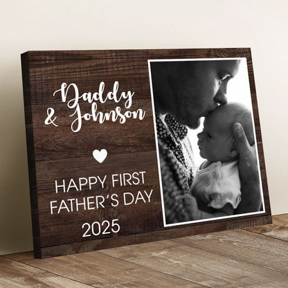 Personalized First Father’s Day Canvas / Poster - Custom Photo Gift for New Dads