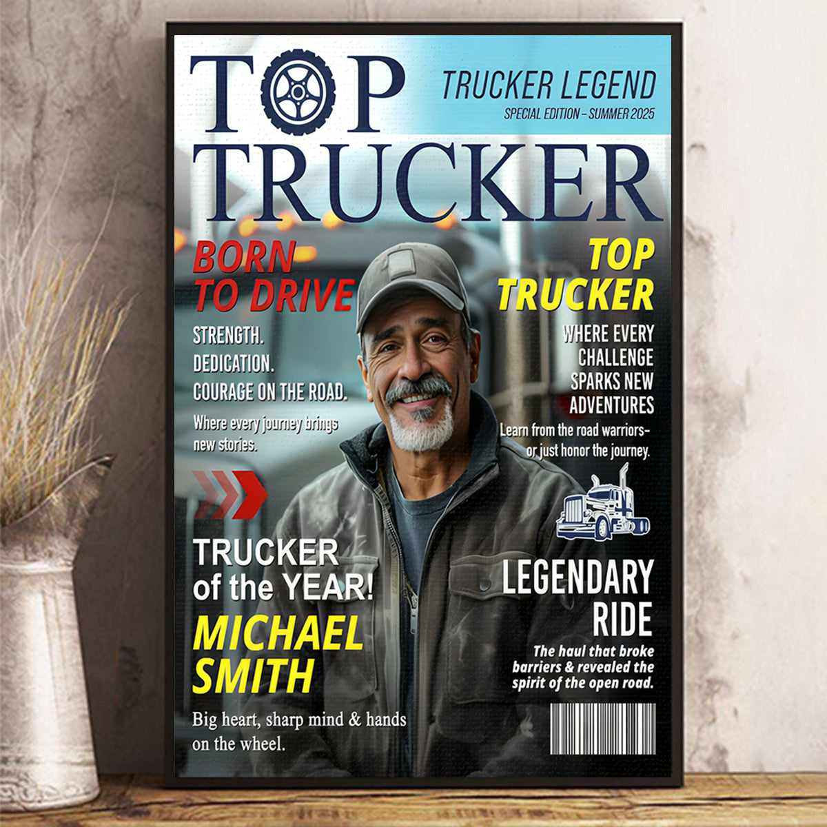 Trucker of the Year - Top Trucker Legend Special Edition - Personalized Canvas / Poster