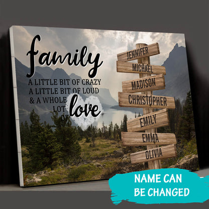 A Little Whole Lot of Love - Personalized Custom Family Name Canvas / Poster