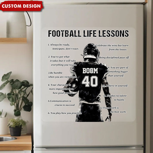 Personalized American Football Life Lessons Sticker - Gift For American Football Lovers