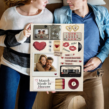Personalized Custom Couple’s Memory Scrapbook Canvas / Poster - Anniversary & Valentine’s Day Gift
