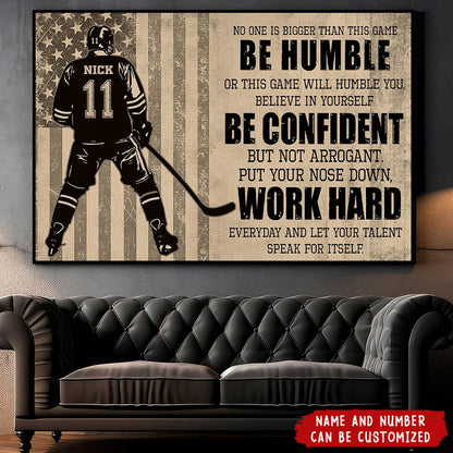 Personalized Hockey Life Lessons Poster / Canvas - Custom Gift For Hockey Lovers