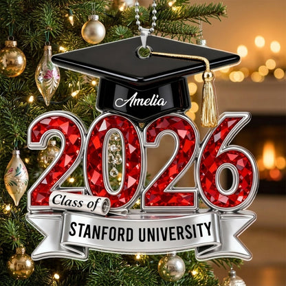 Year Of Graduation Gift - Personalized Car Acrylic Hanging Ornament