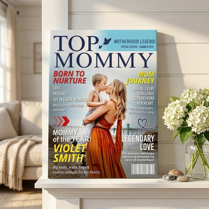 Personalized Mommy Magazine Cover Poster / Canvas - Custom Gift For Mom
