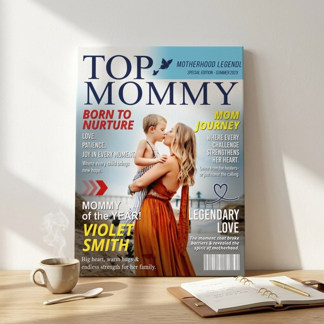 Personalized Mommy Magazine Cover Poster / Canvas - Custom Gift For Mom