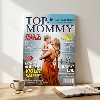 Personalized Mommy Magazine Cover Poster / Canvas - Custom Gift For Mom