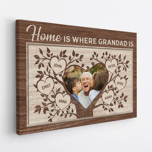 Home Is Where Grandma Is - Personalized Custom Family Name Canvas / Poster