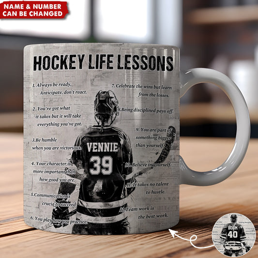 Personalized Hockey Life Lessons Mug: A Gift for Hockey Lovers
