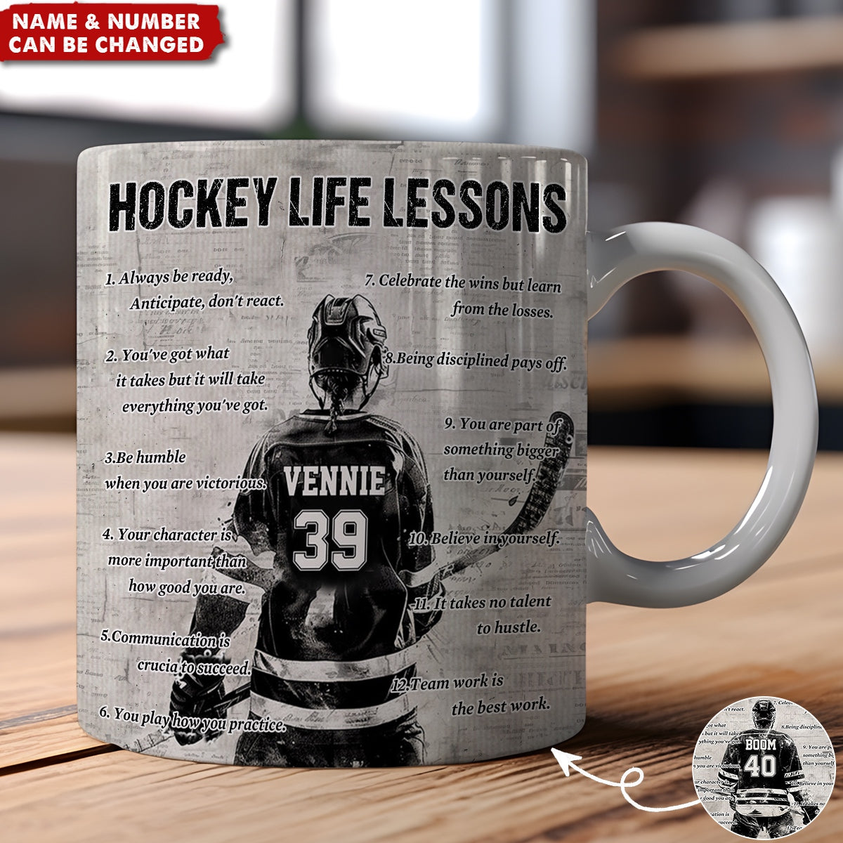 Personalized Hockey Life Lessons Mug: A Gift for Hockey Lovers