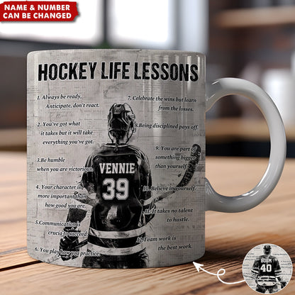 Personalized Hockey Life Lessons Mug: A Gift for Hockey Lovers