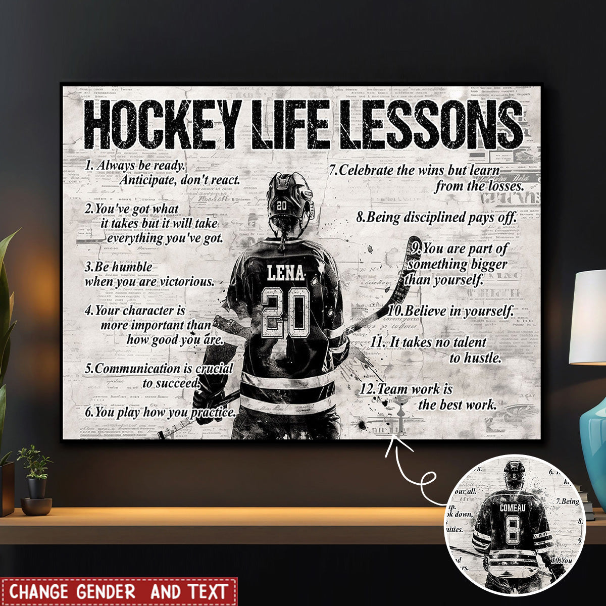 Hockey Life Lessons - Personalized Custom Poster / Canvas