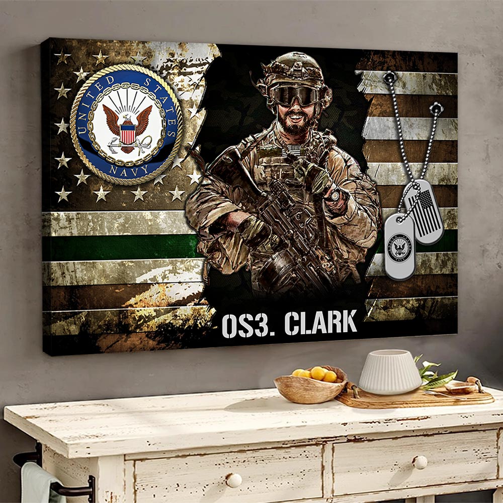 Custom Military Tribute Canvas / Poster: Personalized Wall Art for Veterans