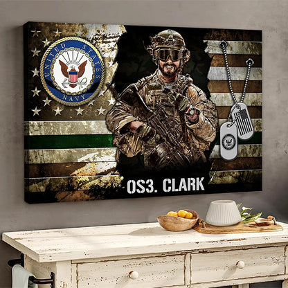 Custom Military Tribute Canvas / Poster: Personalized Wall Art for Veterans