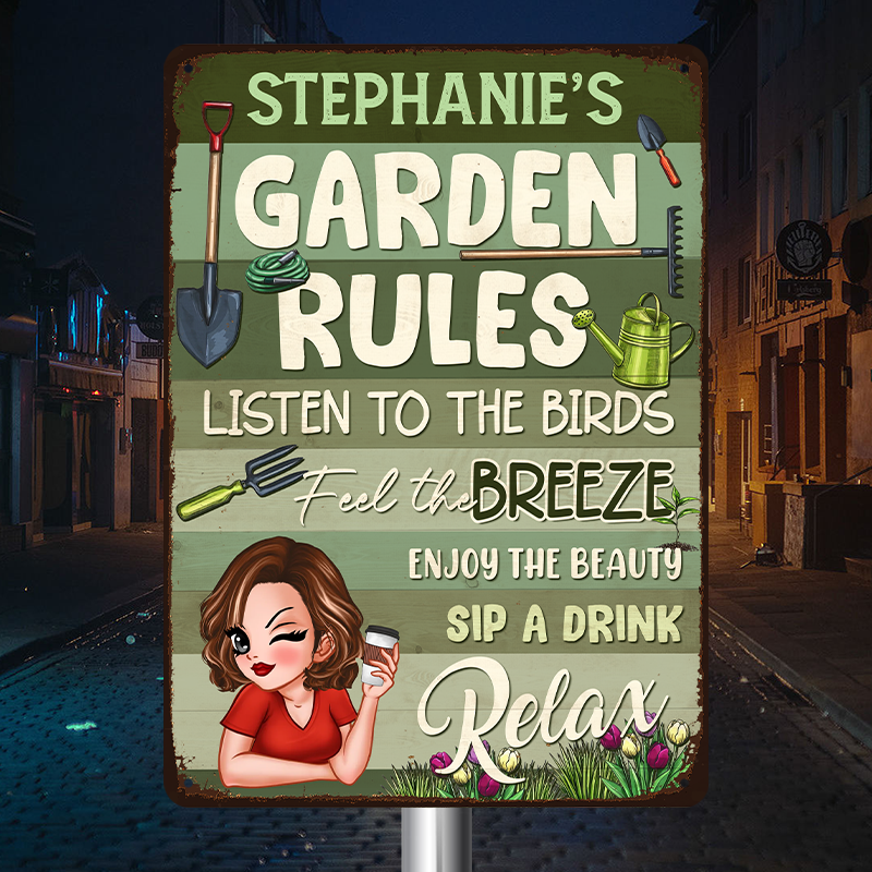 Garden Rules - Personalized Customized Metal Sign