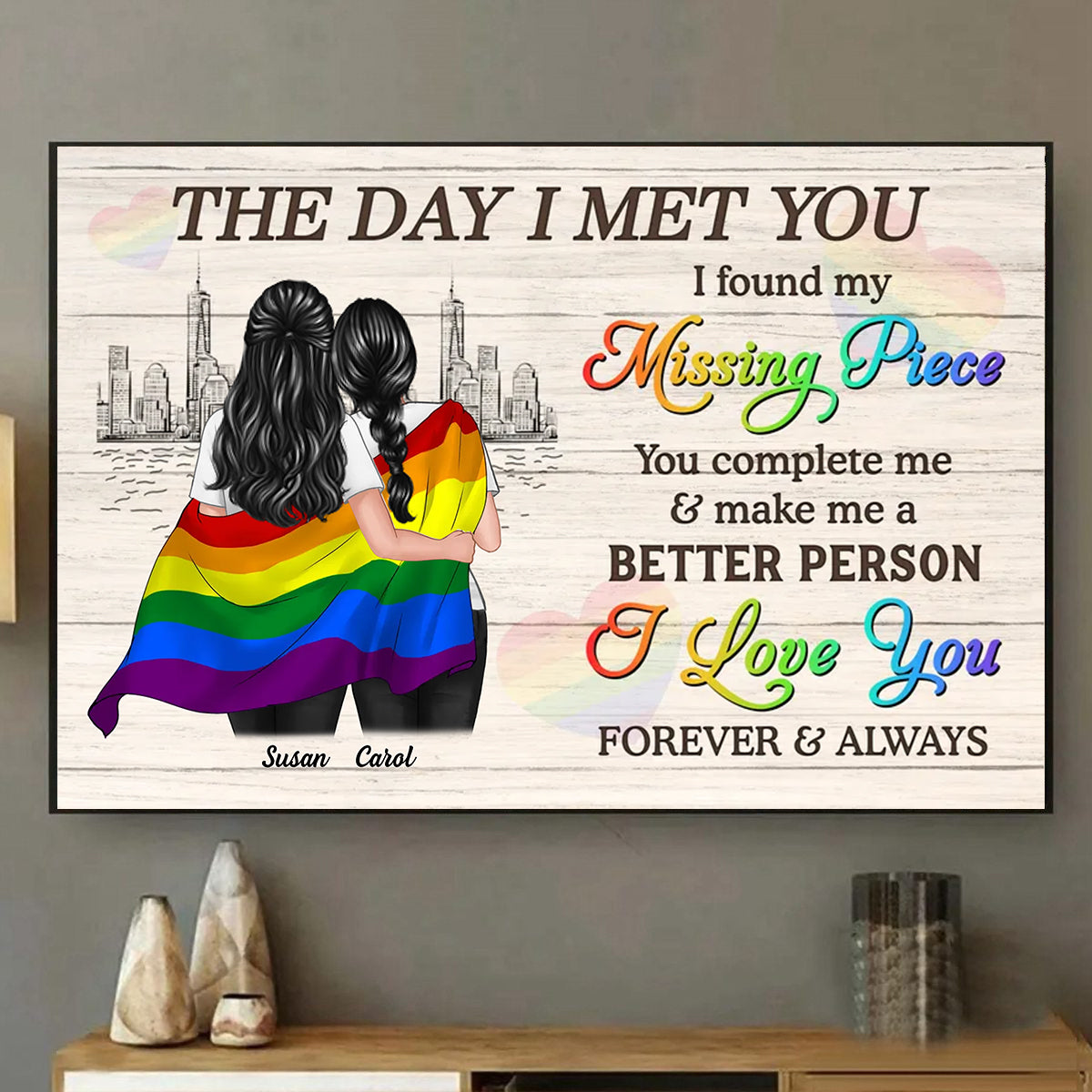 The Day I Met You - Personalized LGBT Couple Poster / Canvas
