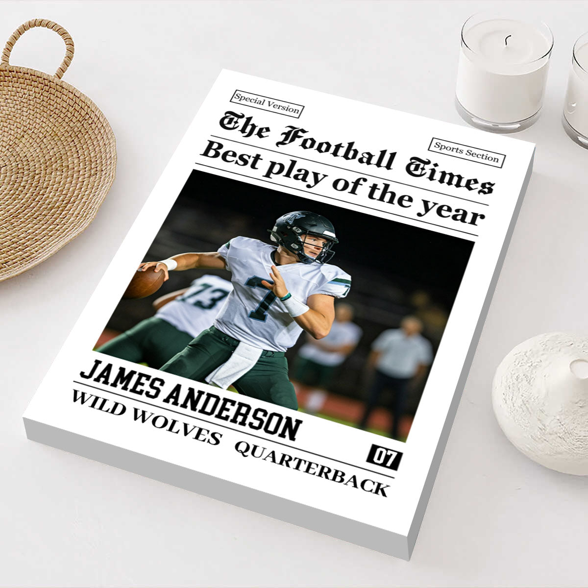 Rookie Today Champion Tomorrow - Personalized Custom Photo American Football Poster / Canvas