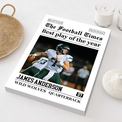 Rookie Today Champion Tomorrow - Personalized Custom Photo American Football Poster / Canvas