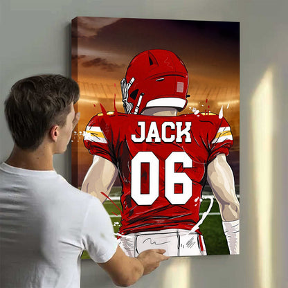 Personalized Favorite Football Player Poster / Canvas - Custom Gift for Athletes