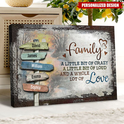 Our Crazy Loud Love - Personalized Family Vintage Sunset Poster / Canvas