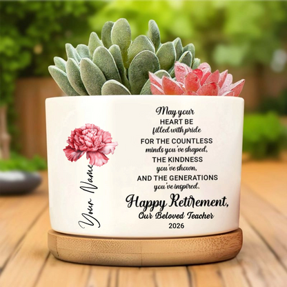 Happy Retirement - Personalized Ceramic Plant Pot