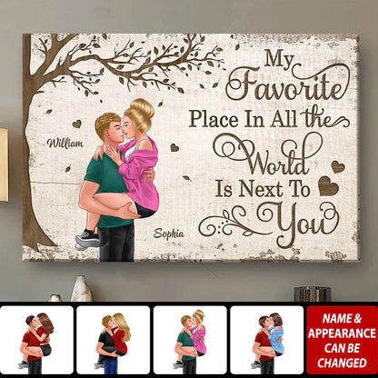 Personalized "My Favorite Place" Couple Canvas for Romantic Gifts
