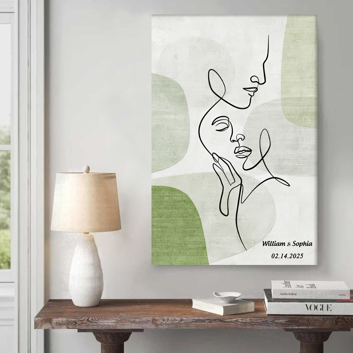Personalized Sentimental Line Couple Art Canvas / Poster - Custom Couple Gift