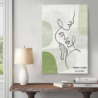 Personalized Sentimental Line Couple Art Canvas / Poster - Custom Couple Gift