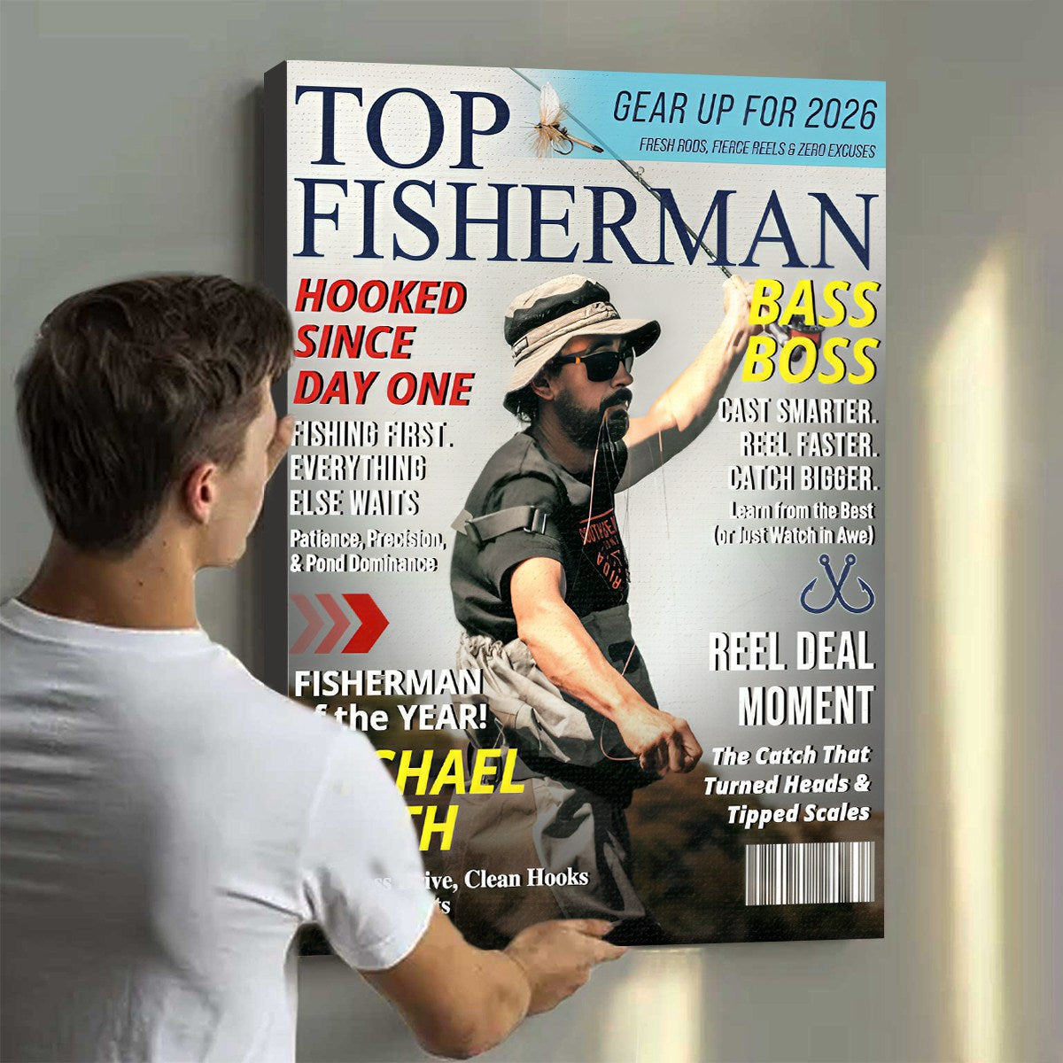 Personalized Fishing Magazine Cover for Dad with personalized design details for meaningful gifting image 7