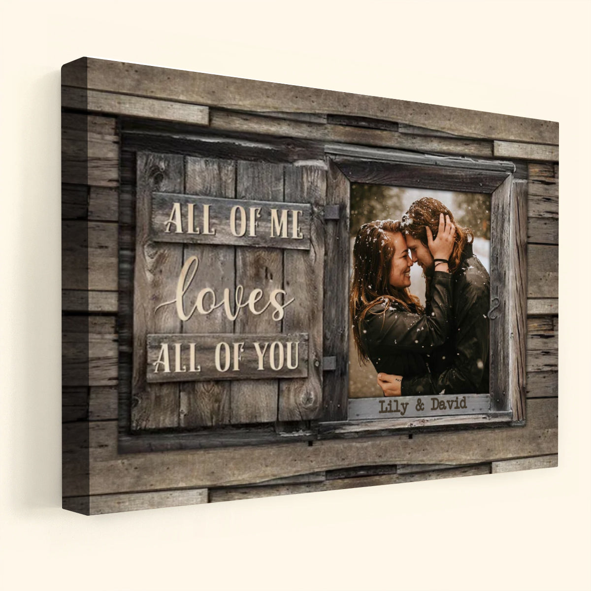 All Of Me Loves All Of You - Personalized Custom Photo Couple Canvas / Poster
