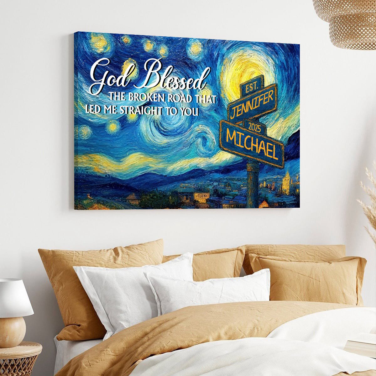 “The Path to Us” - Personalized Road Sign Couples Canvas / Poster