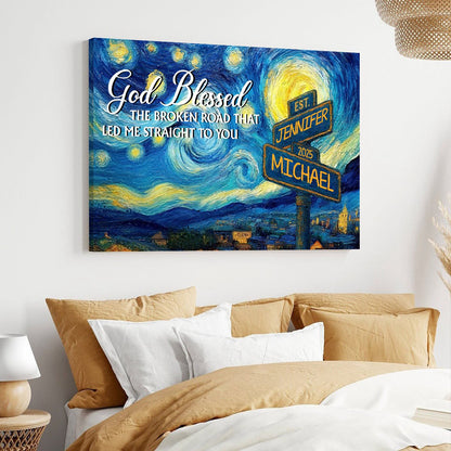“The Path to Us” - Personalized Road Sign Couples Canvas / Poster