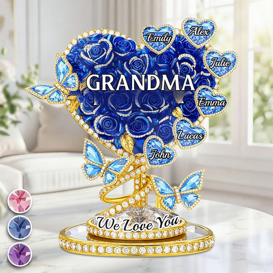 “Grandma’s Love Never Fades” Personalized Shaped Acrylic Plaque - Custom Keepsake Gift for Mom, Grandma