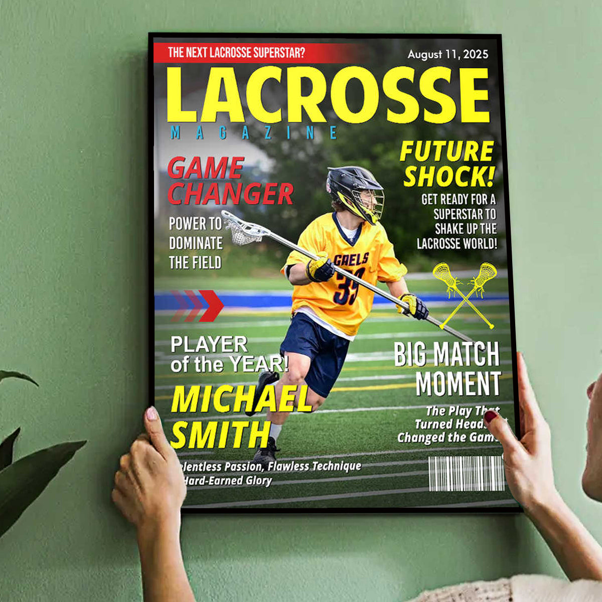Custom Lacrosse Magazine Cover Poster / Canvas - Personalized Gift For Lacrosse Player