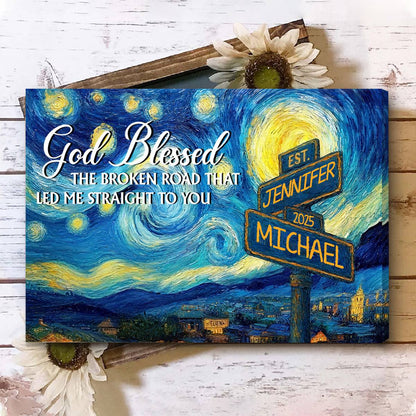 “The Path to Us” - Personalized Road Sign Couples Canvas / Poster
