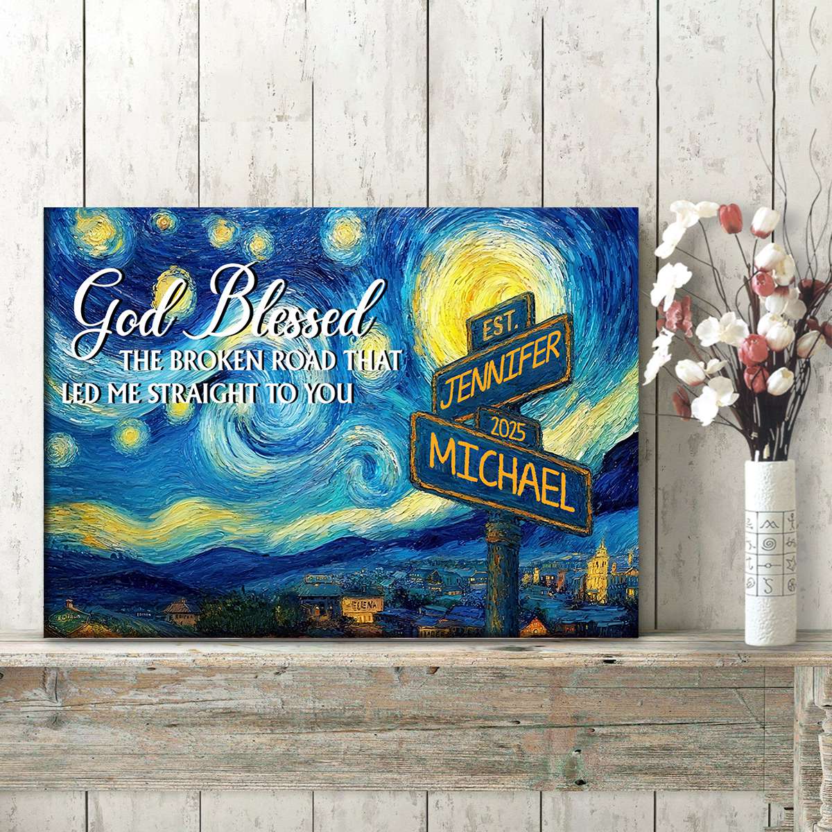 “The Path to Us” - Personalized Road Sign Couples Canvas / Poster