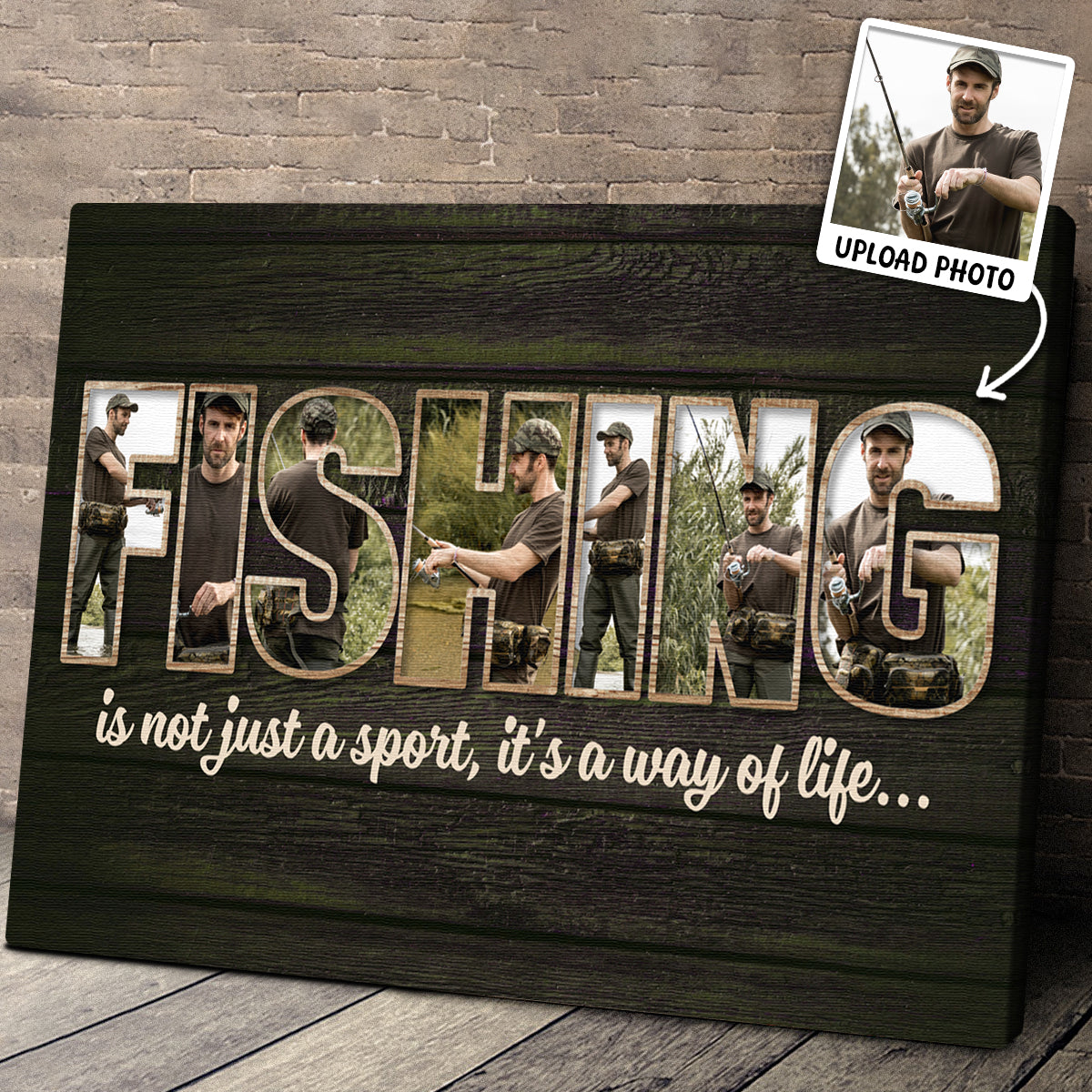 Personalized Custom Fishing Photo Canvas / Poster - Gift For Fishing Lovers