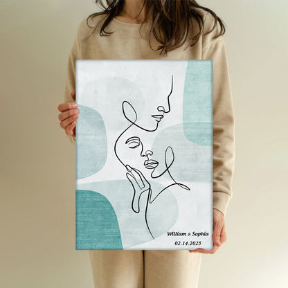 Personalized Sentimental Line Couple Art Canvas / Poster - Custom Couple Gift