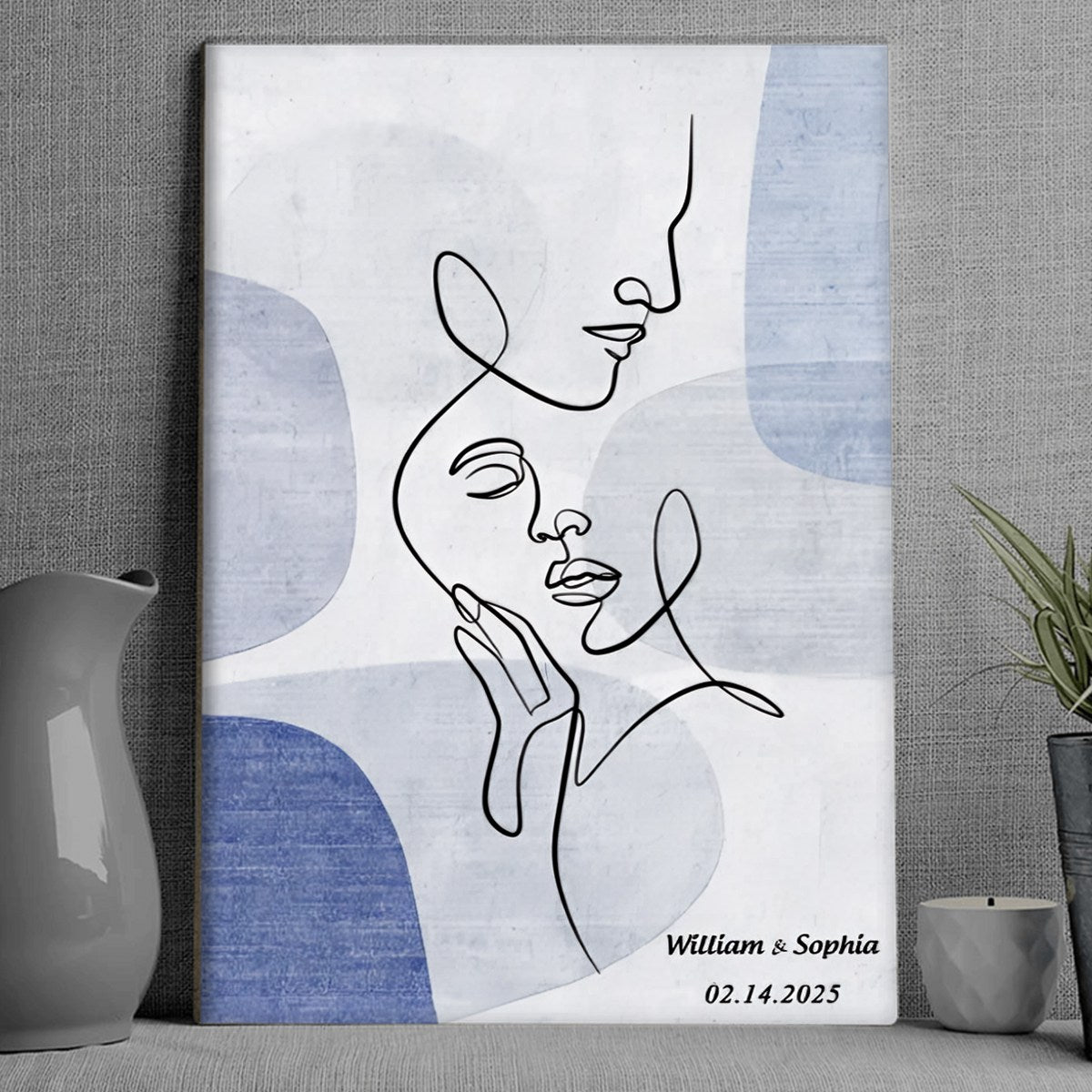 Personalized Sentimental Line Couple Art Canvas / Poster - Custom Couple Gift