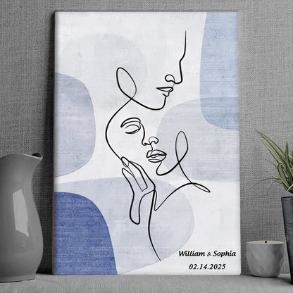 Personalized Sentimental Line Couple Art Canvas / Poster - Custom Couple Gift