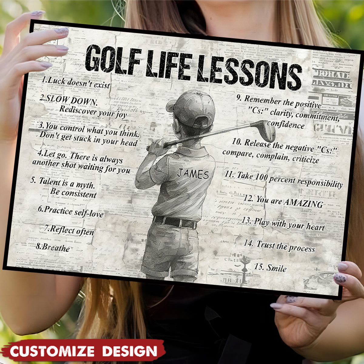 Personalized Golf Canvas / Poster - Gift For Kid & Golf Lovers