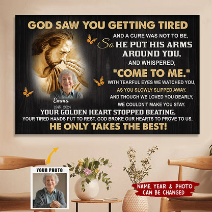 In Loving Memory: “God Saw You” - Personalized Memorial Canvas / Poster