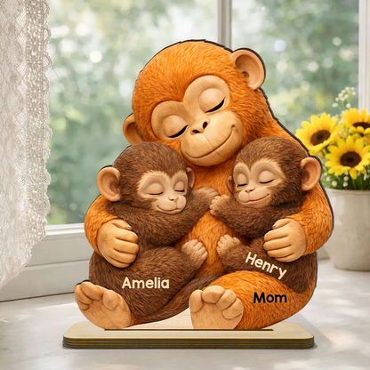 Mother Monkey & Children - Personalized Plaque