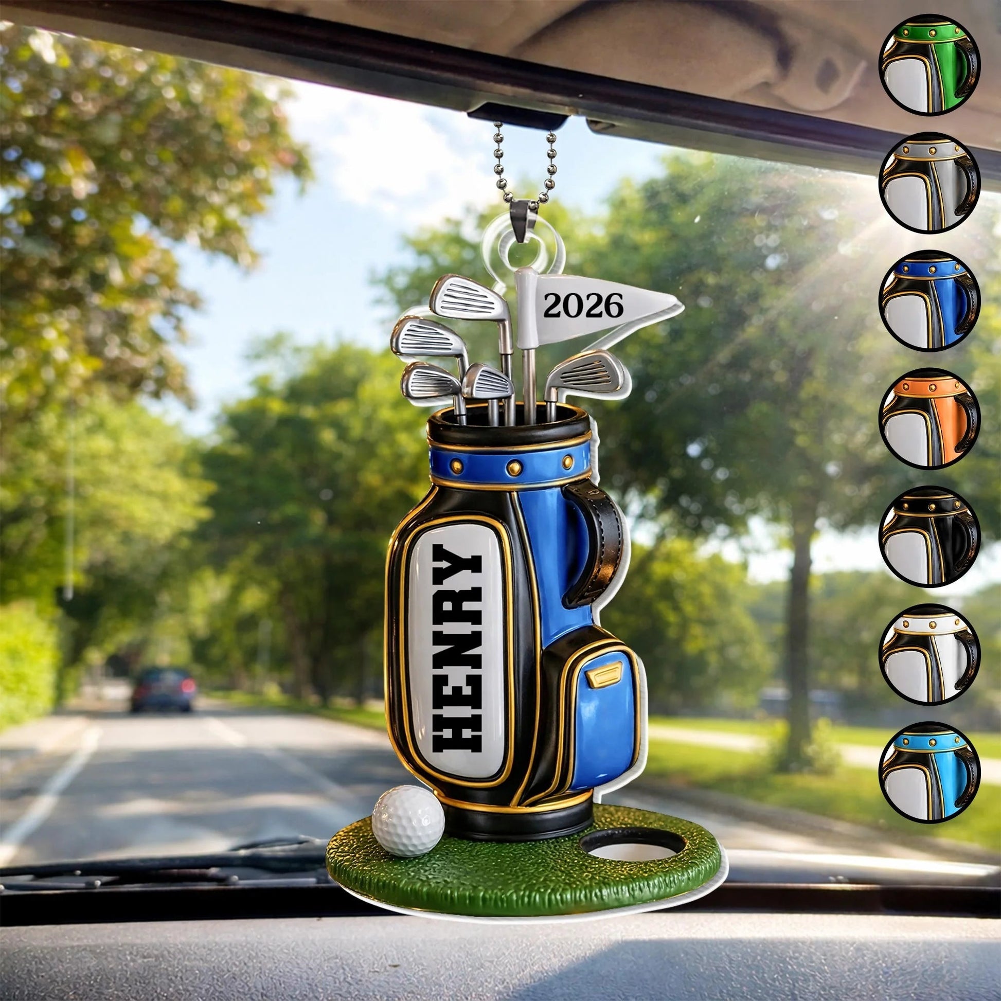 Personalized Born To Golf Car Hanging Ornament - Gift For Golf Lovers