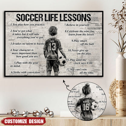 Personalized Soccer Poster For Kids - Custom Name Gift for Young Fans