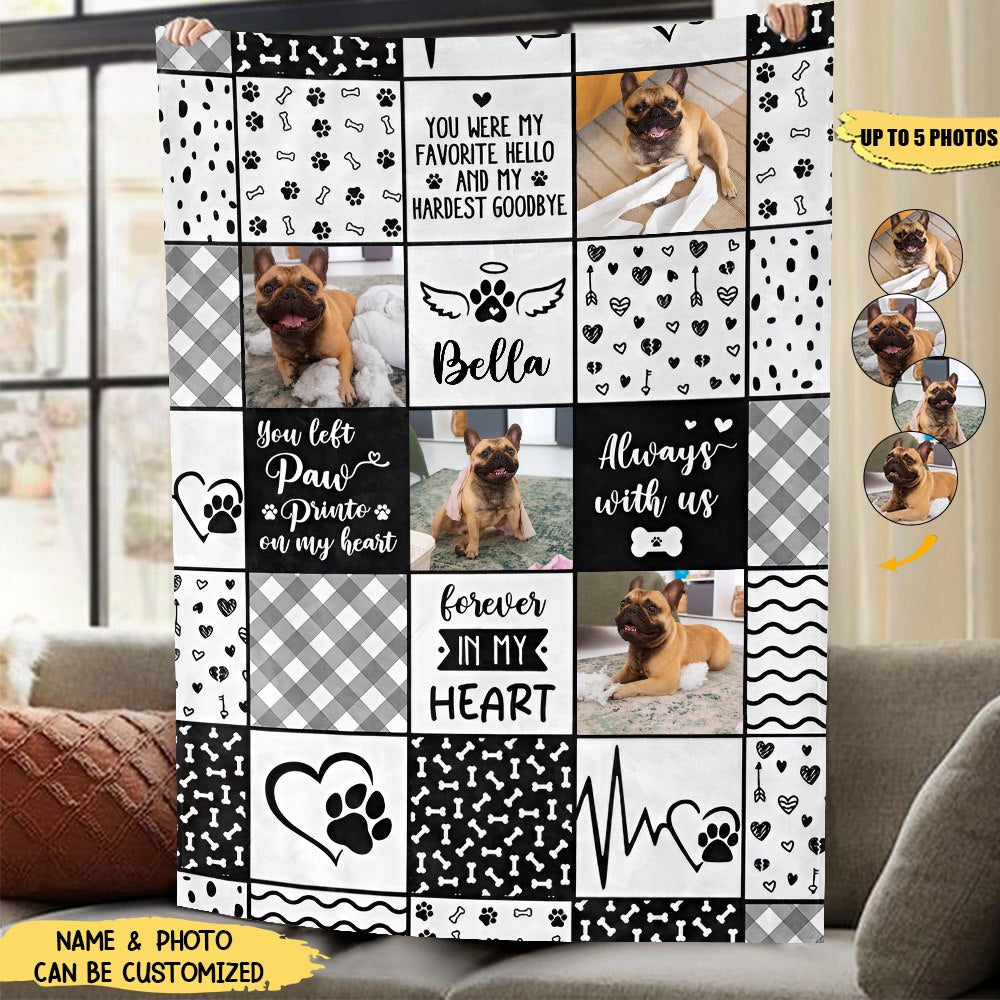 “Always With Us” Pet Memorial Blanket - Personalized Photo Gift of Comfort