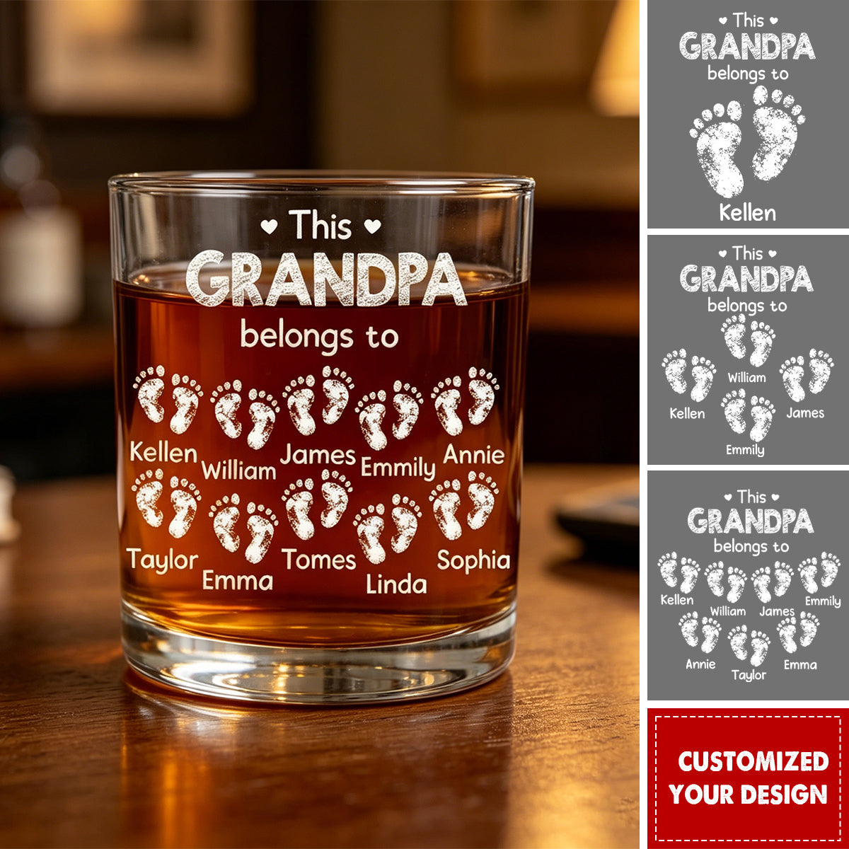 Personalized Grandpa Whiskey Glass personalization view for Grandpa