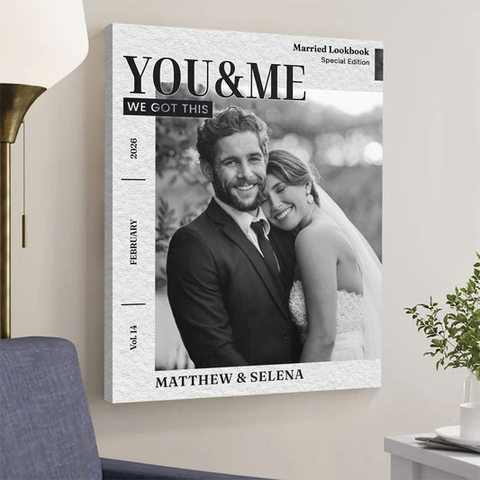 You and Me - Personalized Couple Wedding Magazine Canvas / Poster