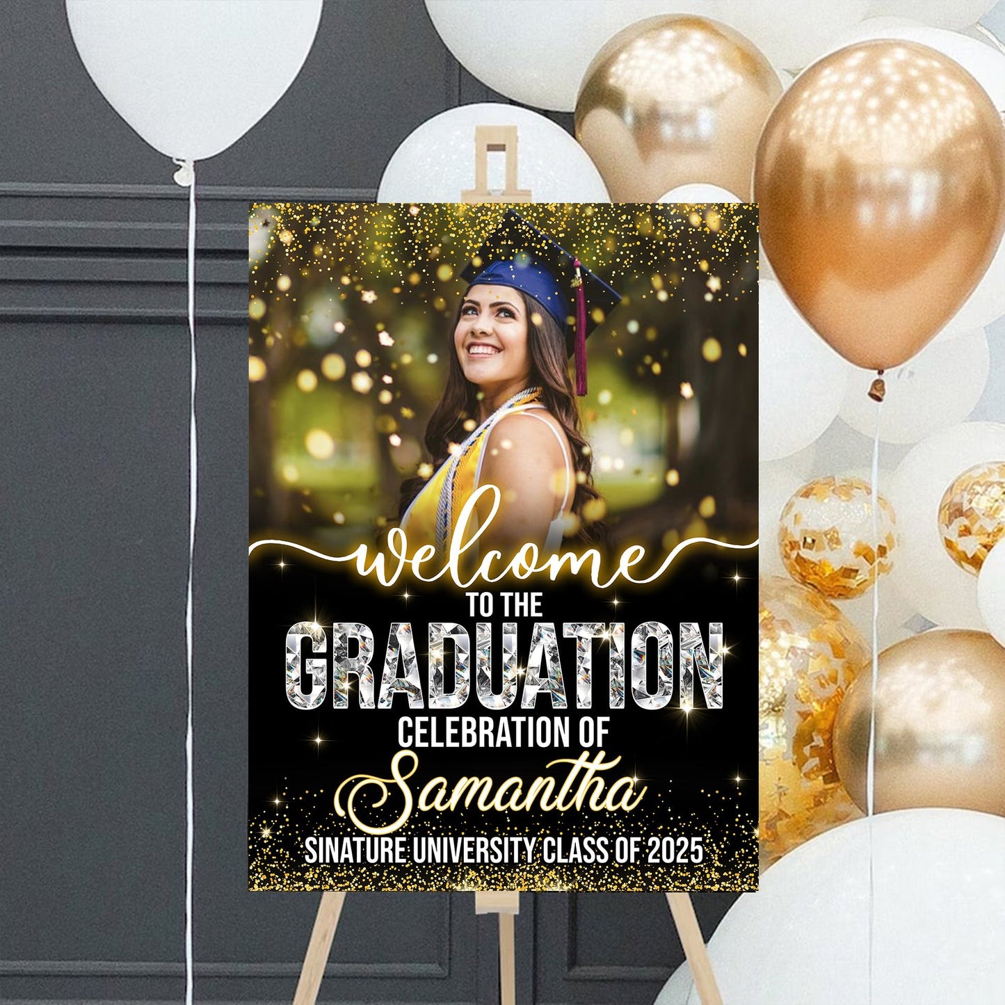 Custom Photo Canvas / Poster - Personalized Graduation Party Decoration